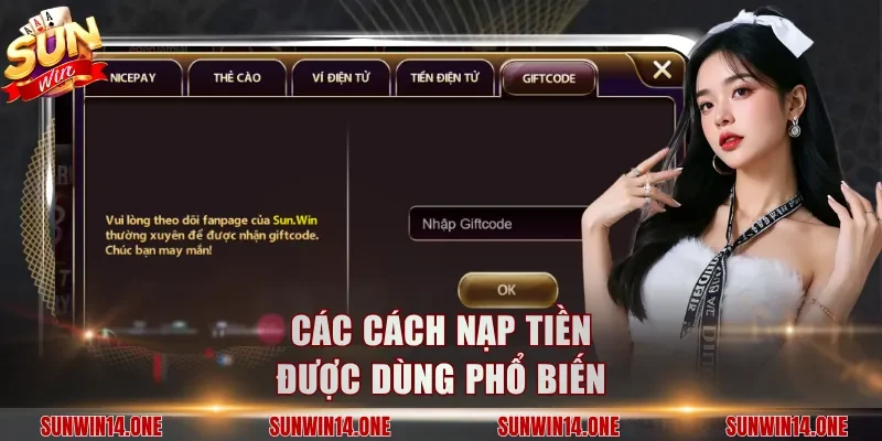 Các cách nạp tiền được dùng phổ biến