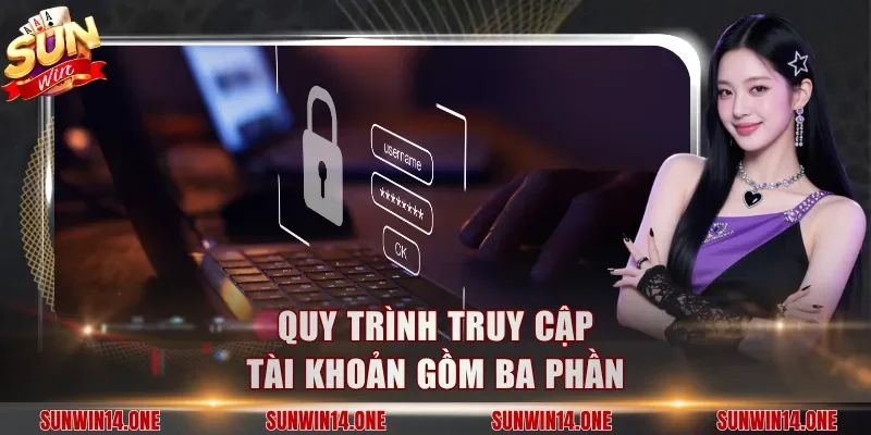 Quy trình truy cập tài khoản gồm ba phần